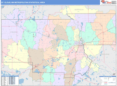 St. Cloud Metro Area Digital Map Color Cast Style